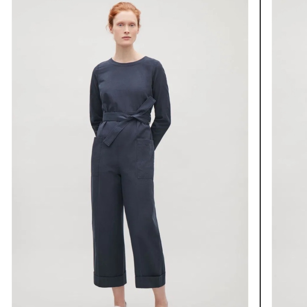 COS (Collection of Styles) Navy Cotton Belted Jumpsuit 
Size 8